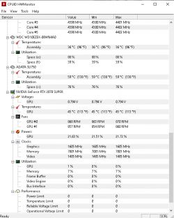 Karta Graficzna MSI Ventus RTX 2070 Super OC - TEMPERATURY
