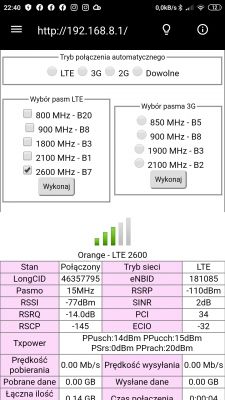 Plus LTE Huawei b535 poor coverage. Antenna selection or operator change?