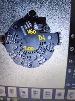 Alternator samochodowy z oznaczeniami V60, D4 i 2.00 na obudowie
