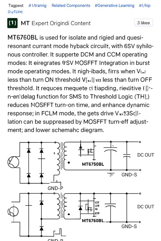 Screenshot of MT6760BL datasheet showing descriptive text and circuit diagrams.