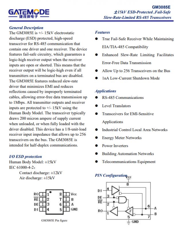 GM3085E Transceiver Technical Description Technical specification of GM3085E