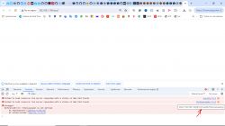Browser console with errors related to script resources in an application.