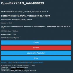 Screenshot of the OpenBK7231N interface showing device information.