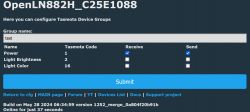 Configuration of Tasmota device groups on the interface screen.