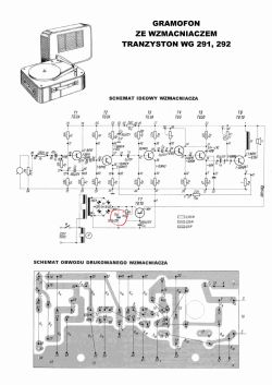 Schemat wzmacniacza gramofonu z zaznaczonym kondensatorem C10