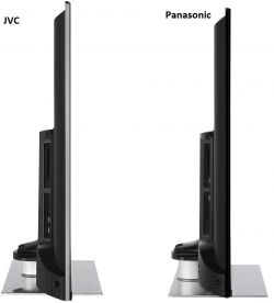 Porównanie profilu bocznego telewizorów JVC i Panasonic