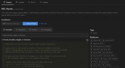 Screenshot of MD_Parola library registry on PlatformIO