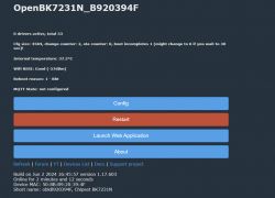 OpenBK7231N control panel with system information.