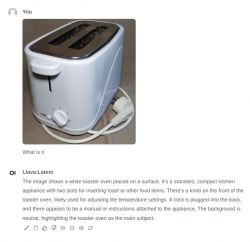 White toaster on a surface with two slots and a dial for adjustment.