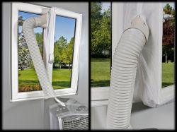 Adapter to lead out a pipe from a portable air conditioner - DIY 3D printing