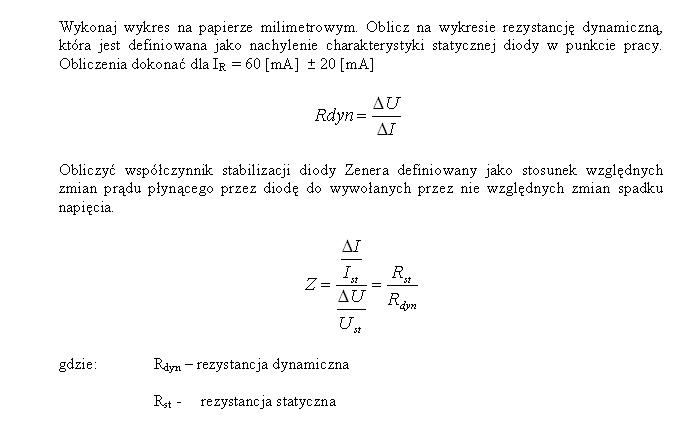  Calculating Dynamic Resistance & Stabilization Factor for Zener Diode (Ir = 60 ± 20mA)