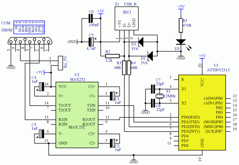 Прошивка atmega8 через usb