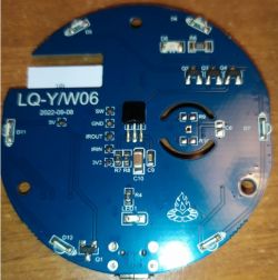 LQ-Y/W06 circuit board with electronic components and flame logo.