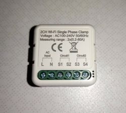 Dual-channel single-phase clamp with Wi-Fi for current measurement.