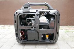 Exposed Portable Generator Side view of an exposed portable generator.