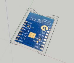 View of the WBR3 electronic module with pin markings.