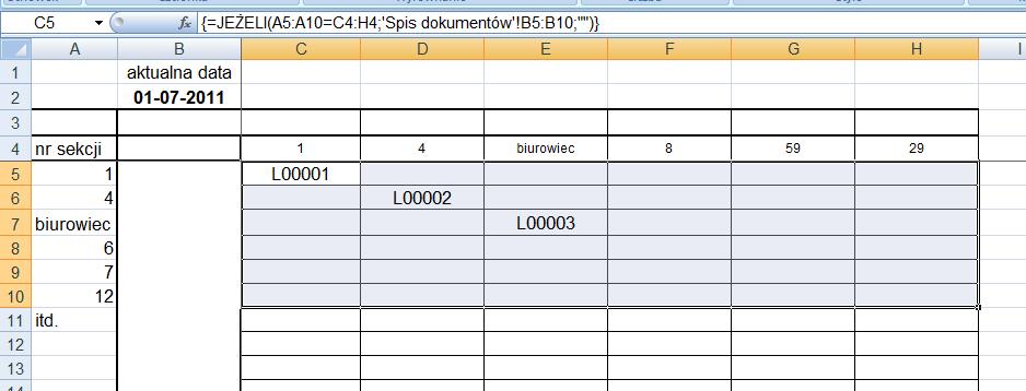 Excel Przypisanie Danych Z Jednego Arkusza W Odpowiednie Miejsce W Innym 3056