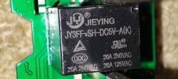 JIEYING Relay on PCB Close-up of JIEYING JY3FF-SH-DC5V-A(K) relay on a PCB.