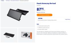 Składany panel słoneczny Re-load z portami USB-A i USB-C, rozłożony i złożony.