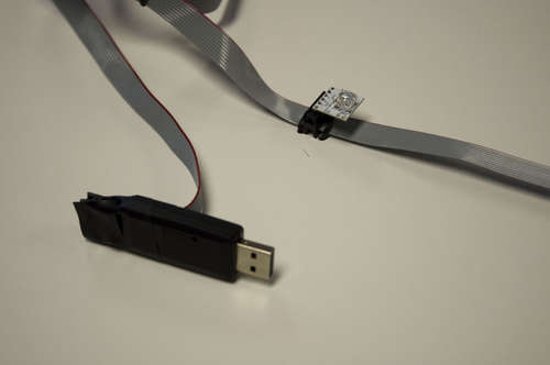 Szklane biurko LED z modułami BlinkM i LinkM LED