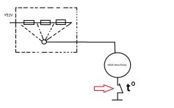 Schemat elektryczny silnika dmuchawy z rezystorem i czujnikiem temperatury