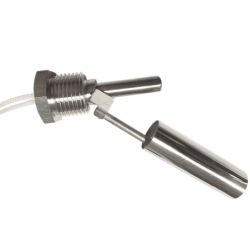 Metal liquid level sensor with float and threaded housing for installation, model CMWC86.