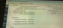 Zrzut ekranu Narzędzia diagnostycznego DirectX pokazujący informacje o karcie graficznej i brak dostępnego przyspieszenia DirectX.