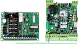 Schemat podłączenia centrali SATEL CA-4v1 z modułem ROPAM BASICGSM 2