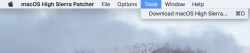 Menu macOS High Sierra Patcher z opcją pobierania