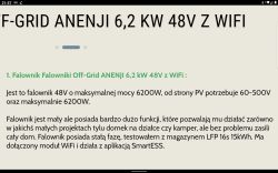 Opis falownika Off-Grid ANENJI 6,2 kW 48V z funkcją WiFi i parametrami technicznymi