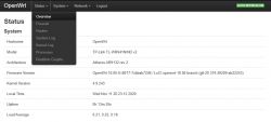 Zrzut ekranu interfejsu OpenWrt z zakładką Status dla routera TP-Link TL-WR941N/ND v2.