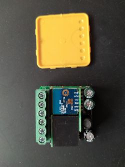 Curtain Module with Exposed PCB Curtain module with exposed PCB and detached yellow cover.