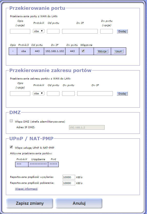 ARRIS TG862 - Otwarcie/przekierowanie portów - elektroda.pl