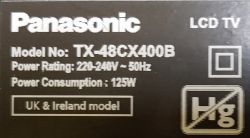 Panasonic TX48CX400B TV Issue: No Backlight, Blinking Stand LED, T-Con & Power Supply Tested
