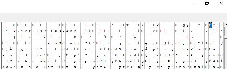 Binary data dump from FLASH memory shown in XVI32 editor, with visible ASCII strings