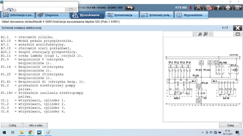 Opis pinów vw polo 9n 2003r. silnik BBY oraz fox 2006r. silnik BMD