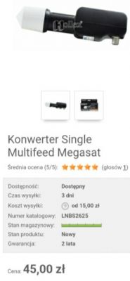 Instalacja satelitarna Corab 80cm - odbiór 16E, 19E, 13E: konwerter monoblok czy Multifeed?