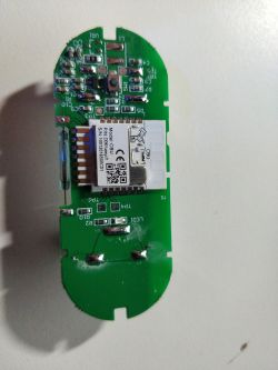 Circuit Board of Door/Window Sensor with CBU Processor Close-up of a circuit board with mounted electronic components, including a CBU processor.