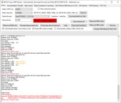 Screenshot of BK7231 Flasher tool showing SHA mismatch error in red text
