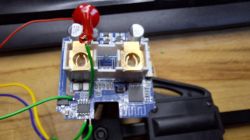 Electronic module with connected wires