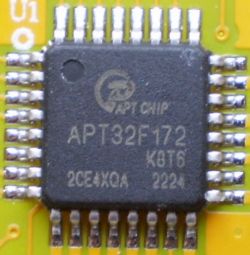 Ewolucja wnętrza testera podzespołów elektronicznych-zmiana mikrokontrolera z Atmegi na APT32F172