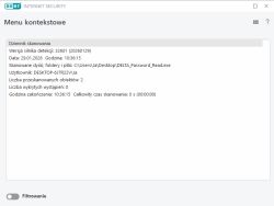 Wynik skanowania pliku DELTA_Password_Read.exe w ESET Internet Security