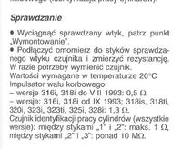bmw m52 - Dziwne wskazania rezystancji czujnik położenia wałka rozrządu