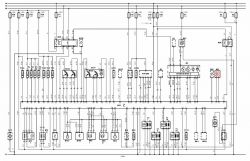 Schemat elektryczny systemu z oznaczeniami komponentów i przewodów.