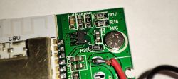 WX300P RGB LED Controller Circuit Board Close-up of the WX300P RGB LED controller circuit board with CBU marking, microphone, and other components.