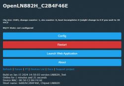 OpenLN882H user interface with configuration and management options.