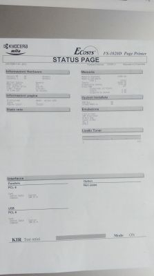 Kyocera 1020D - kresek po czyszczeniu, toner się sypie