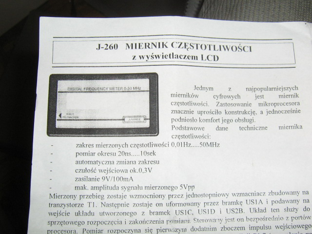 Miernik częstotliwości - błędne odczyty po podłączeniu do radia, co robić?