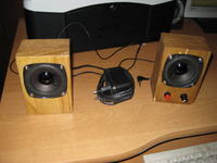 Mobilne głośniki, wzmacniacz na µPC1335V, zasilacz 