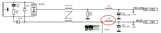 Zasilacz Codegen 300W - identyfikacja i wartość elementu L9